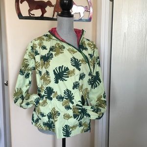 Skunkfunk Green Plant Leaf Windbreaker ~ Asymmetrical Monstera
